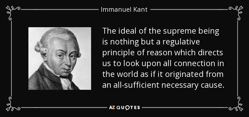 Immanuel Kant quote: The ideal of the supreme being is nothing but a...