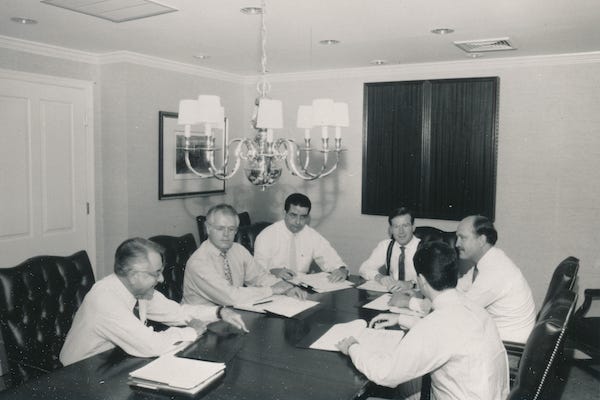 Herb Loepere, Bruce Gamble, Peter Mitchel, Brian Stevens and Lee Conlin, circa 1988 Herb Loepere, Bruce Gamble, Peter Mitchel, Brian Stevens and Lee Conlin, circa 1988