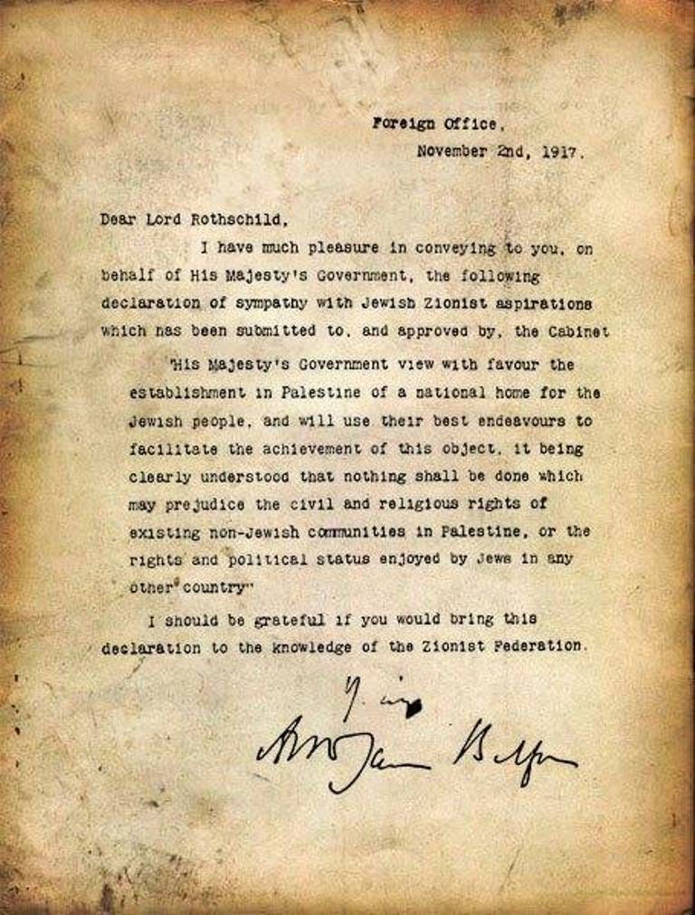 Timeline of World War I and the Balfour Declaration