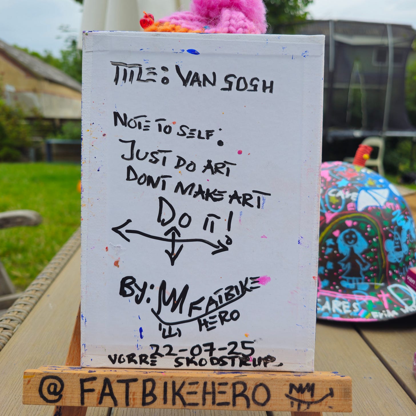 Handwritten instruction emphasizing action in art Handwritten instruction emphasizing action in art