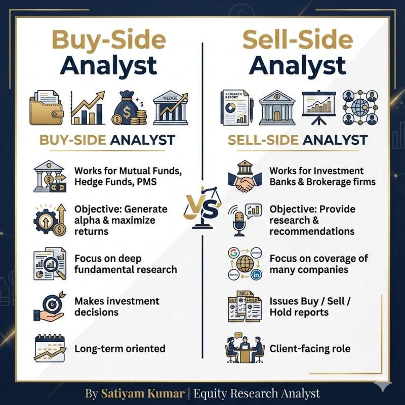 Buy-side vs Sell-side Analyst Roles: Key Differences | Satiyam Kumar posted  on the topic | LinkedIn