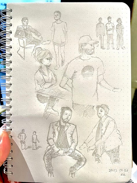 Various sketch in paper
