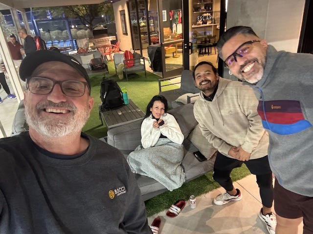 Group of players socializing at P1 Padel in Las Vegas