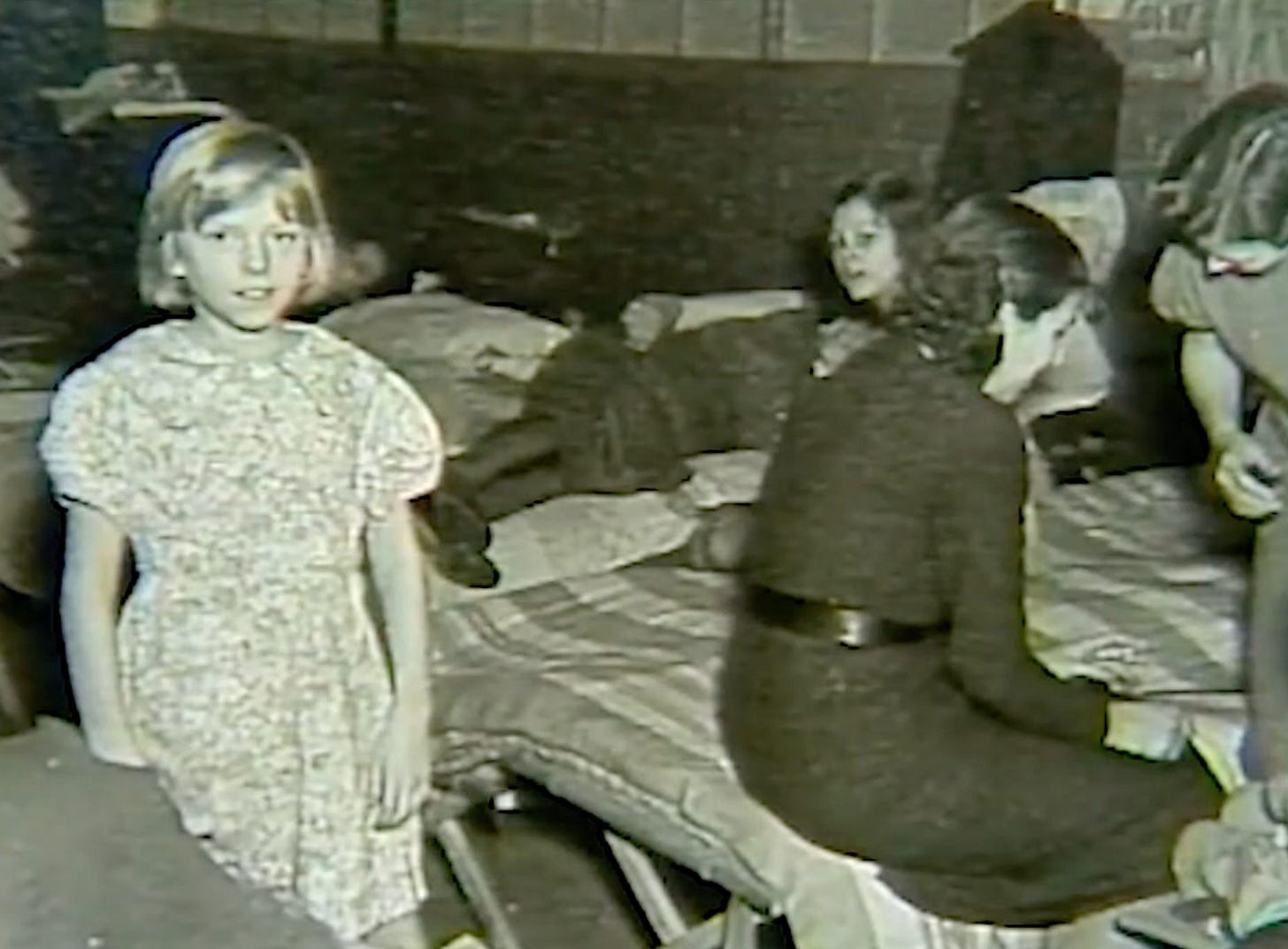 Families in a flood shelter, 1937 Families in a flood shelter, 1937