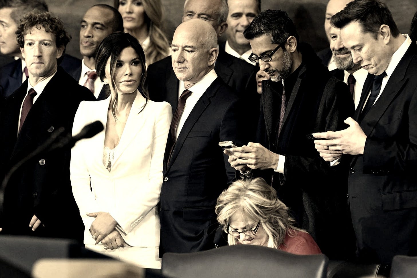 Elon Musk, Jeff Bezos and Mark Zuckerberg Take VIP Seats at Trump's ...