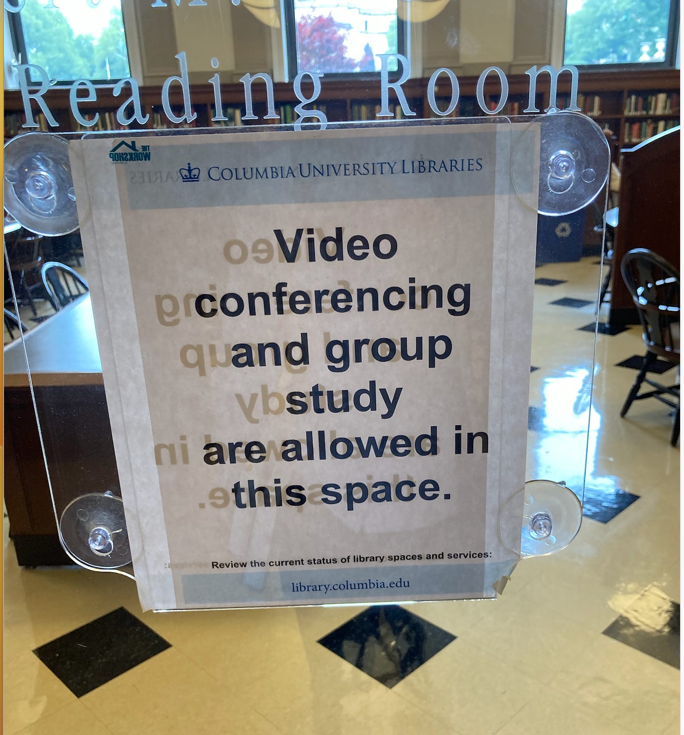 Notice at the library  Notice at the library