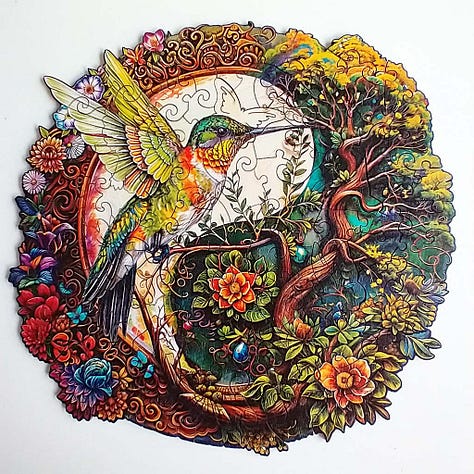 Kaayee Yin Yang Hummingbird Wooden Jigsaw Puzzle