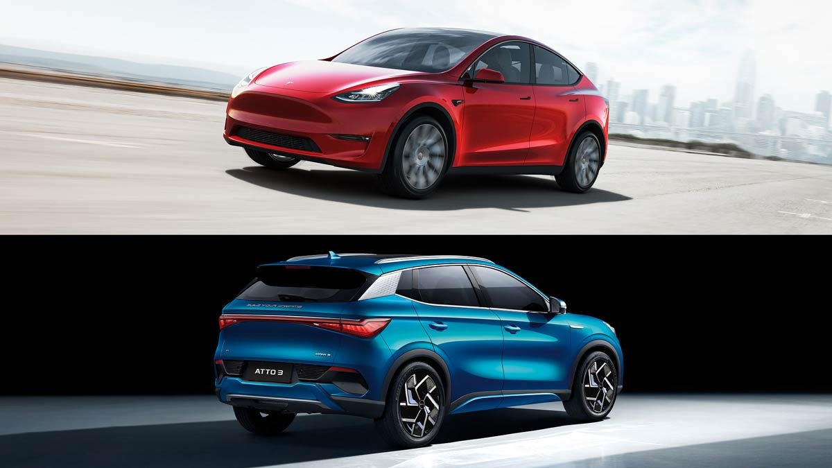 Space and performance, or V2L and price: We compare Tesla Model Y and BYD  Atto 3