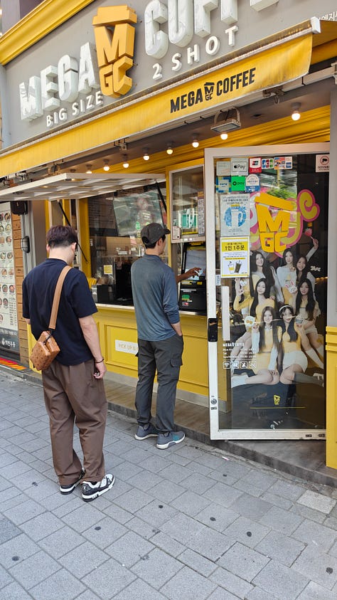 POS machines outside little restaurants and one at a terrace