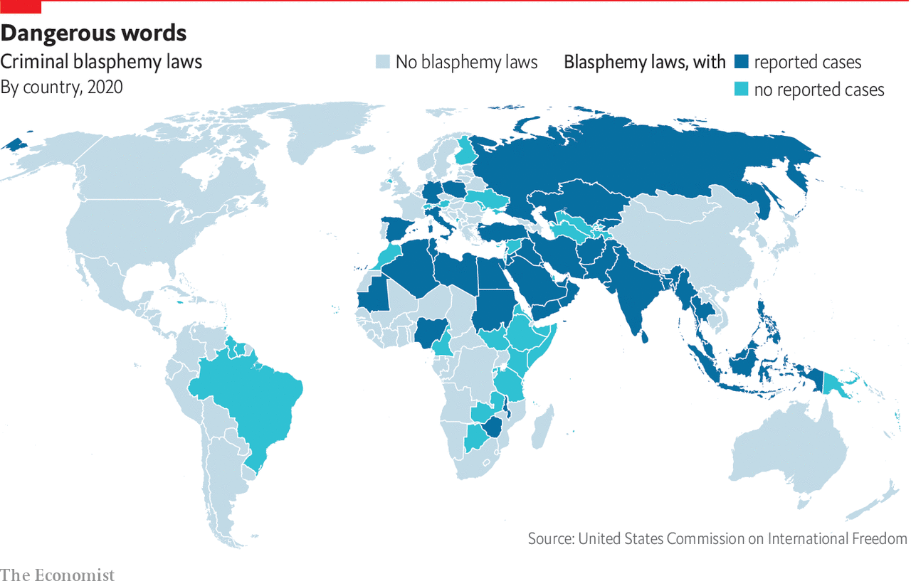 Blasphemy laws are still common around the world