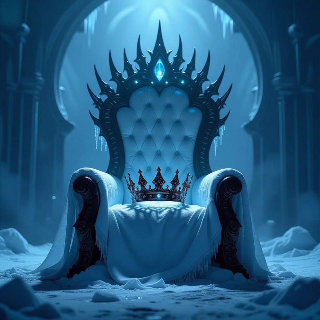 A frozen throne and crown