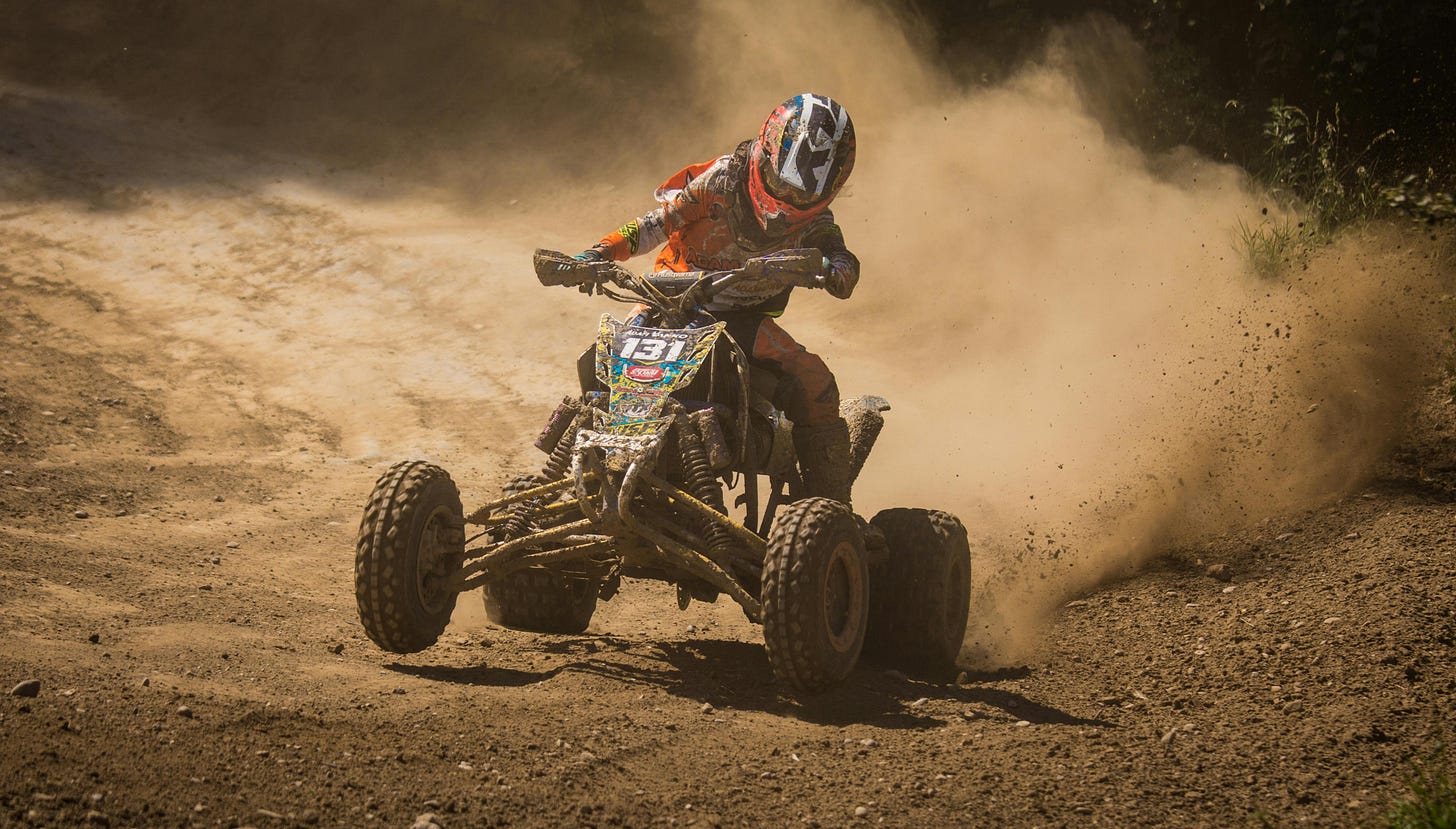 Photo by Daniel: https://www.pexels.com/photo/person-riding-on-black-atv-quad-bike-1135197/
