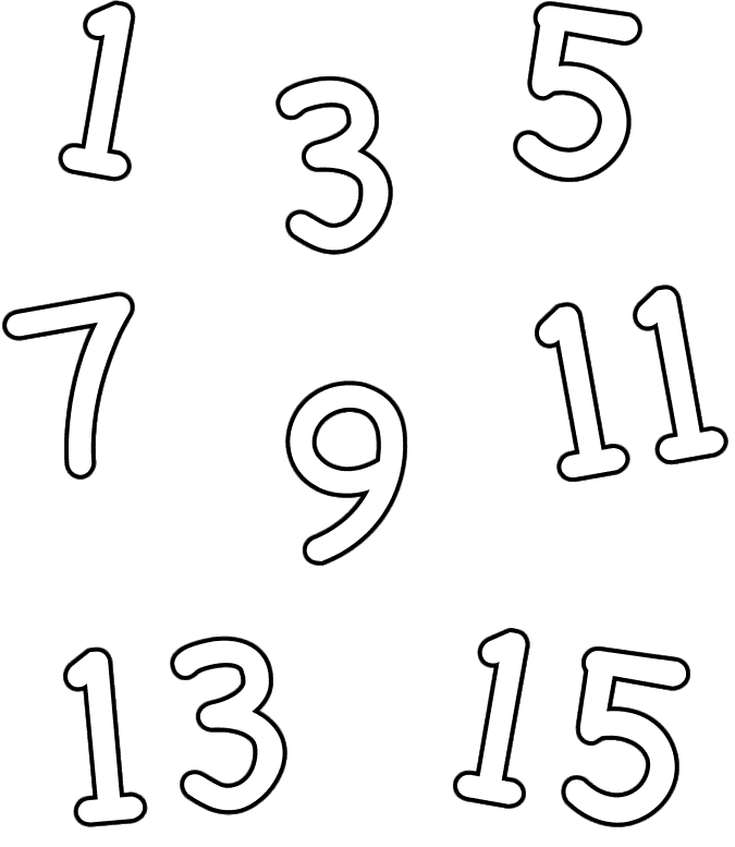 Odd Numbers - Coloring Page (Numbers)