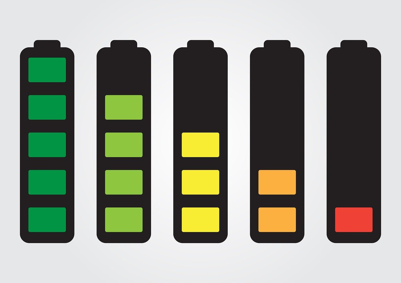Free battery full charge flat battery illustration