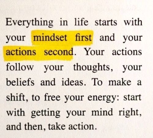 This may contain: a piece of paper with some type of text on it that says, everything in life starts with your minds first and your actions second This may contain: a piece of paper with some type of text on it that says, everything in life starts with your minds first and your actions second