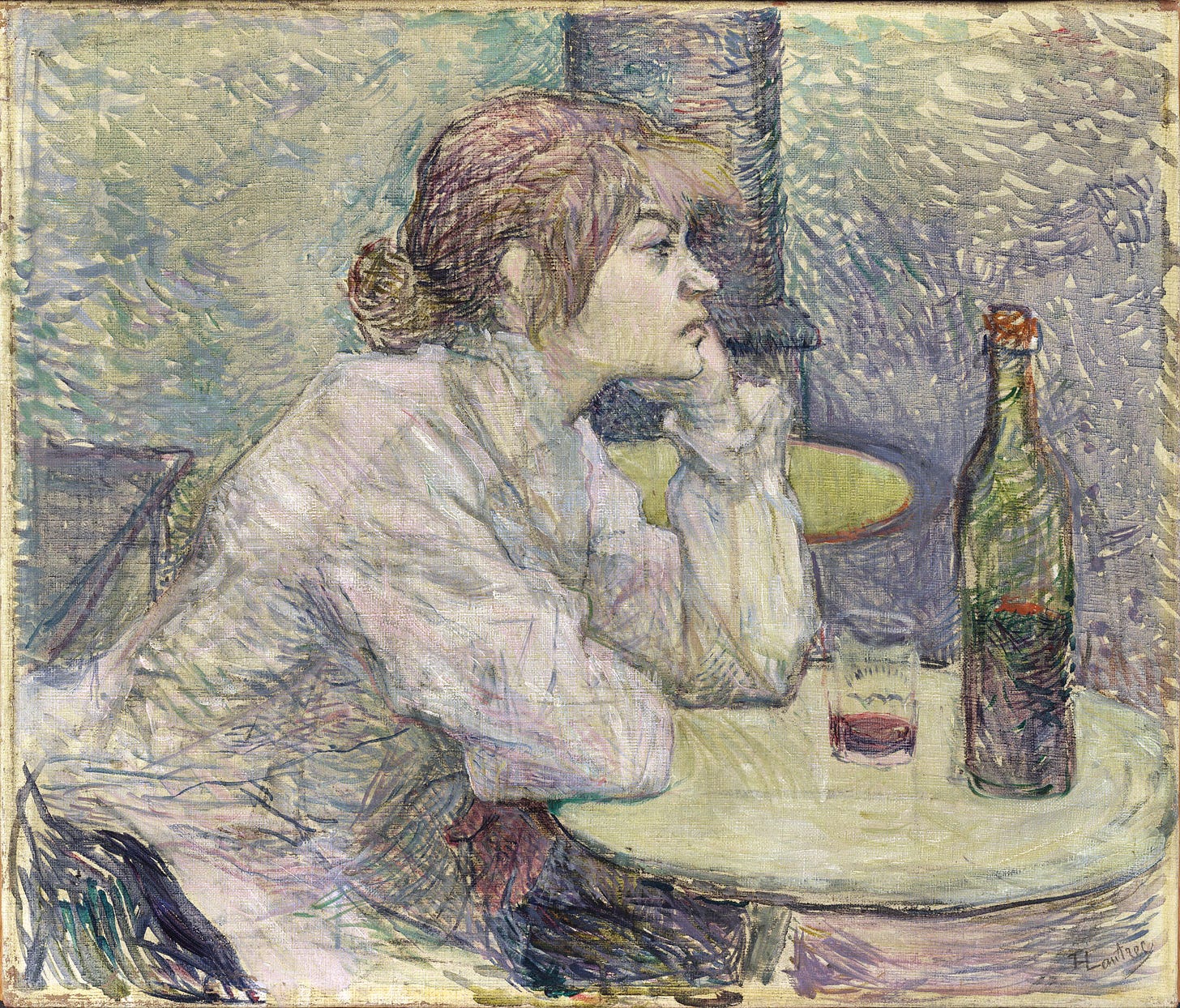 The Hangover, a painting by Henri de Toulouse-Lautrec featuring Suzanne Valadon, completed in the late 1880s The Hangover, a painting by Henri de Toulouse-Lautrec featuring Suzanne Valadon, completed in the late 1880s