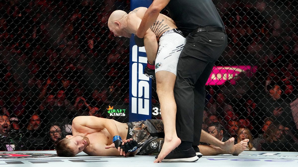 Josh Emmett knocks Bryce Mitchell OUT COLD with devastating right hand in  the first round of their clash at UFC 296... leaving his featherweight  rival in a heap on the canvas |