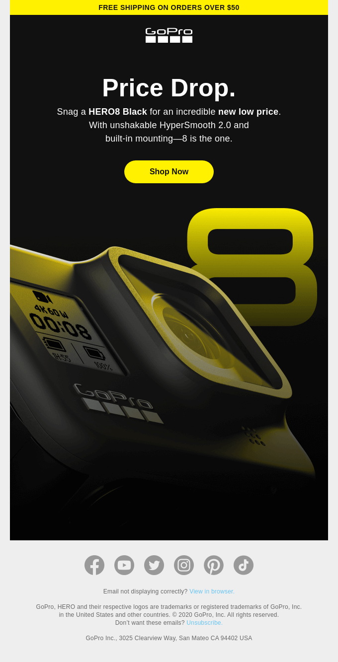 Huge price drop on HERO8 Black.