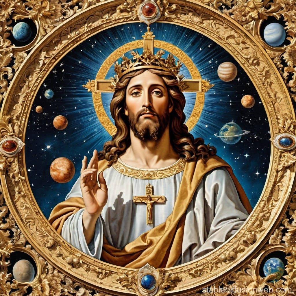 Jesus Christ's Cosmic King Portrait | Stable Diffusion Online