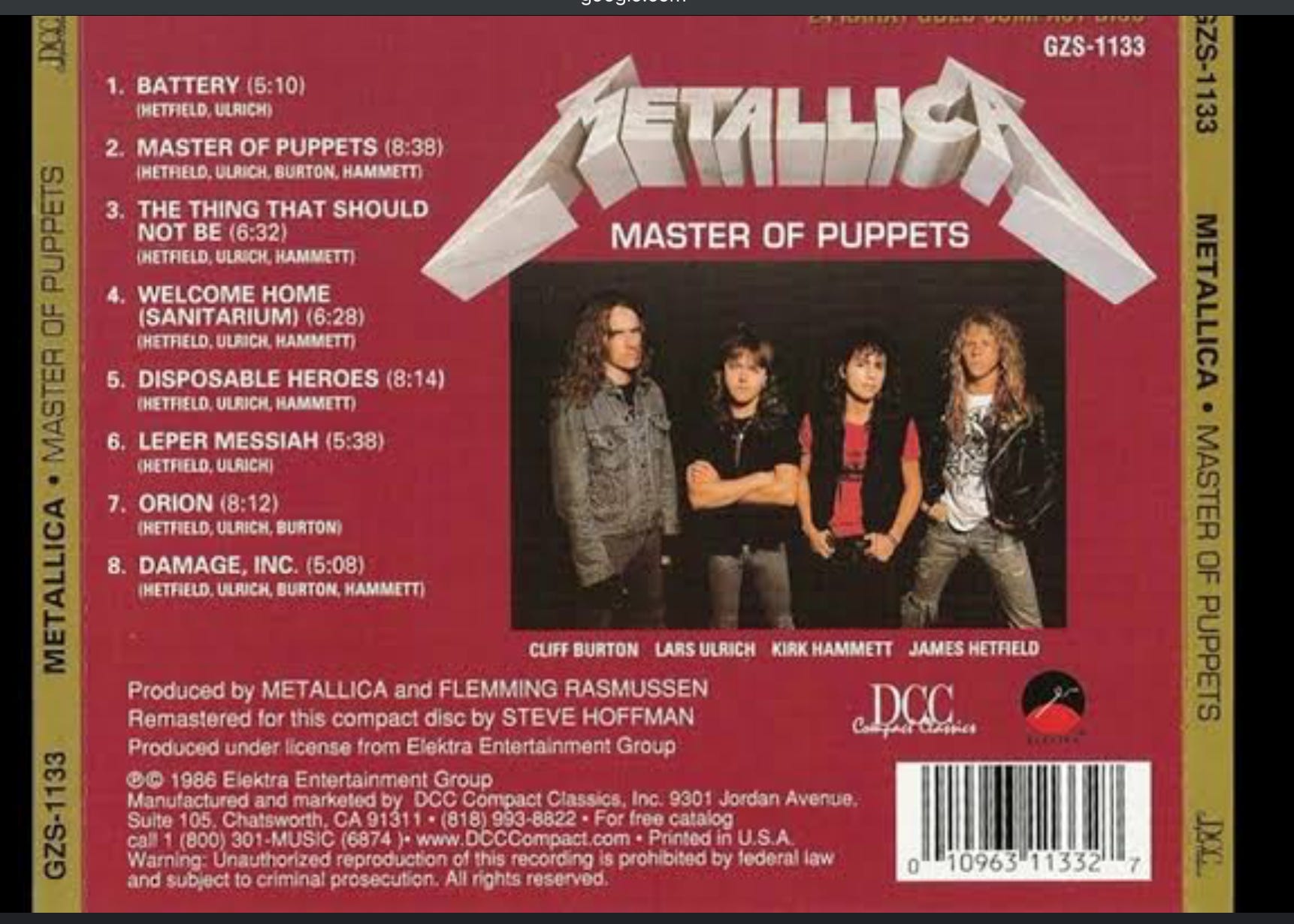 Only CDs Is Sounding Like These # 3: Metallica, Master of Puppets