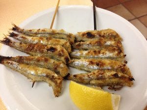 Part of the appetizer of fried fish