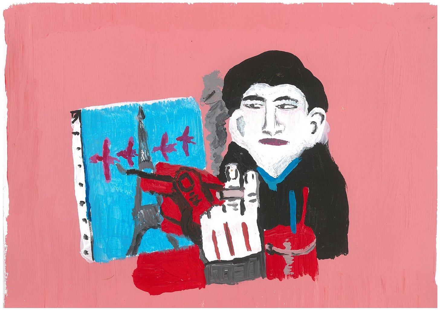 Tony Hancock in the style of Philip Guston