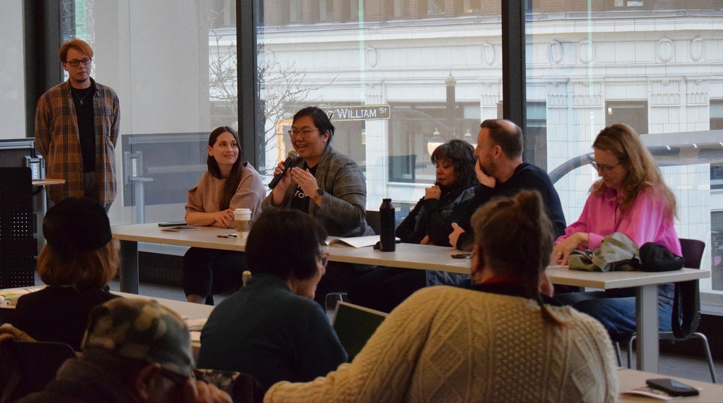 Councillor Tammy Hwang speaking at our Tenant Forum on April 25, 2026 at the McMaster Continuing Education Building in Ward 2