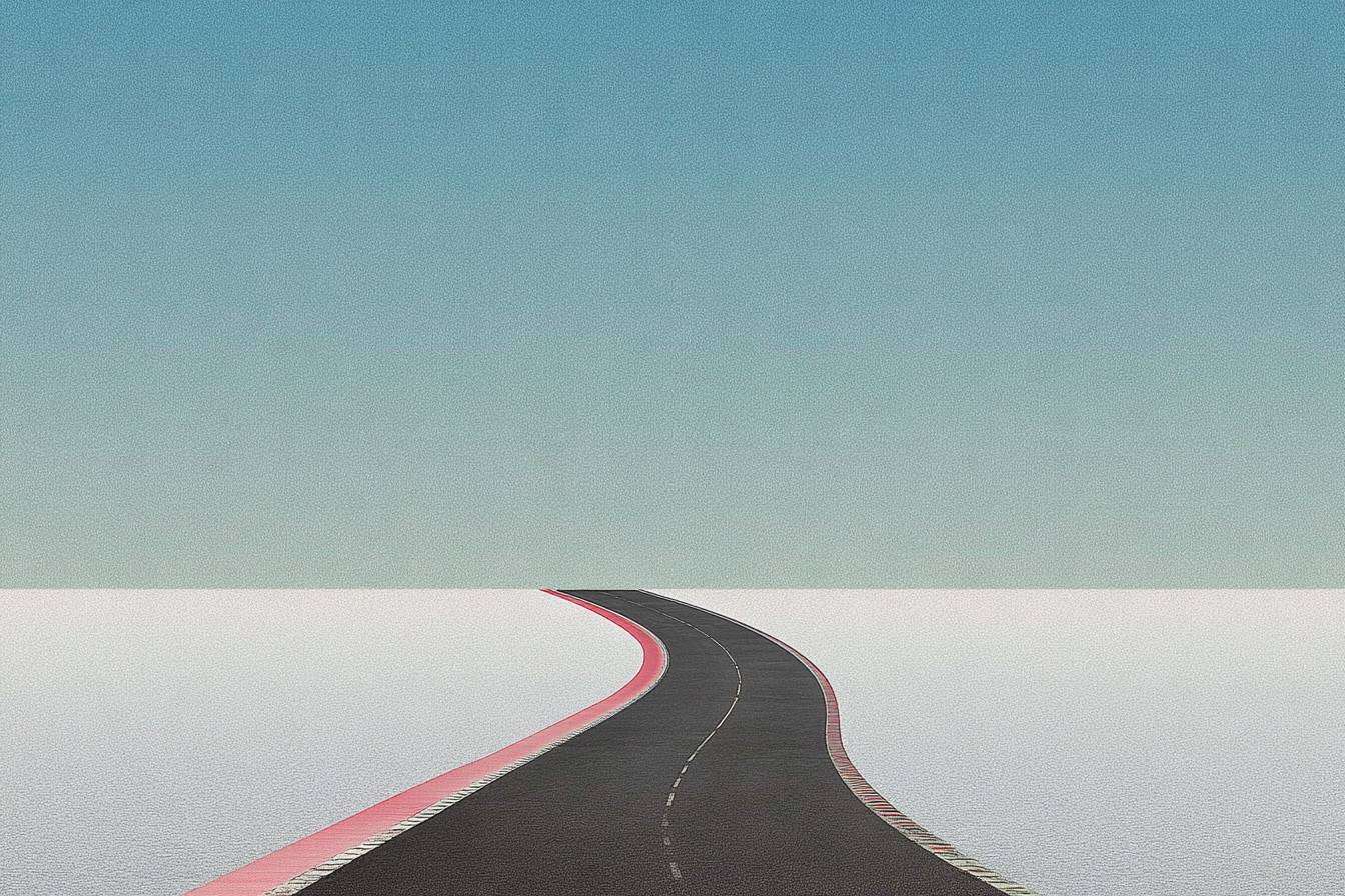 illustration of a winding road with a blue background