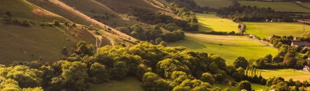 A panoramic view over Fulking in the south downs national park A panoramic view over Fulking in the south downs national park