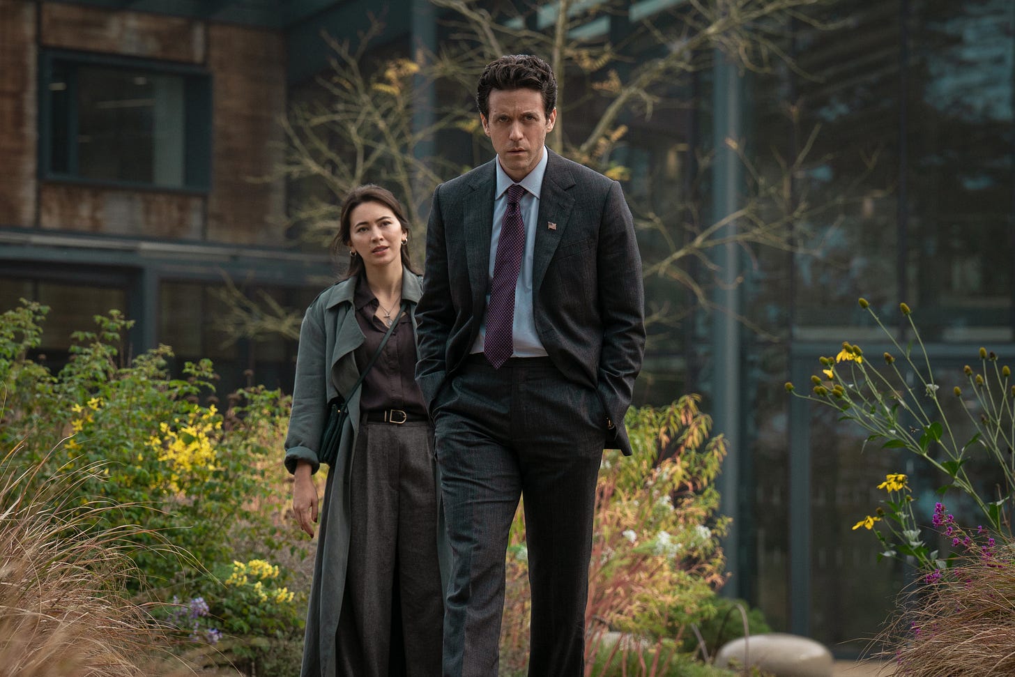 Ashley Zukerman and Jessica Henwick in "Silo," premiering July 3, 2026 on Apple TV.