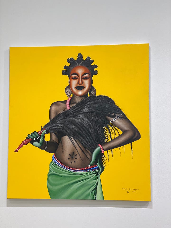 All artwork featured in this essay is by Ifeyinwa Joy Chiamonwu, whose work I first encountered years ago in a New York gallery and never forgot. Her pieces hold the kind of ancestral weight and emotional precision that align deeply with the themes of this series. Please support her work.