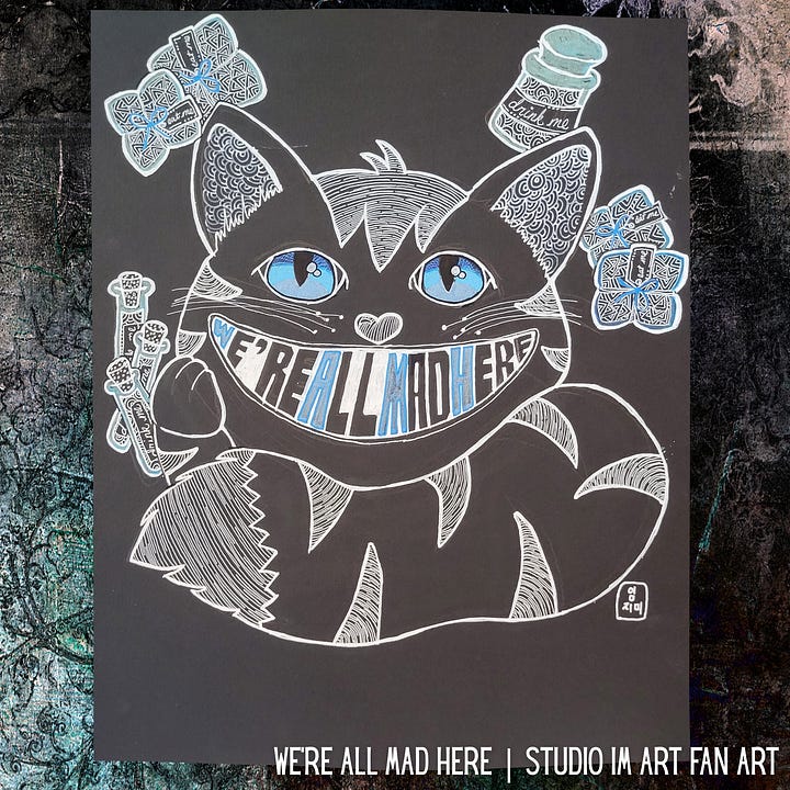 9 images of line art from artist CL Huth, Studio Im Art