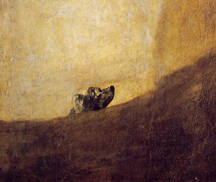The Dog (1820-1823) by Francisco Goya – Artchive
