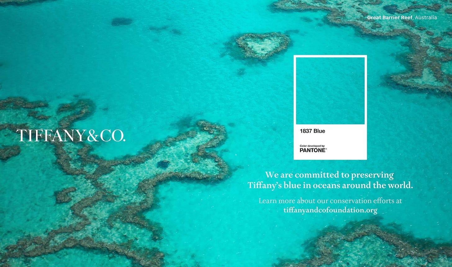 Le joaillier Tiffany & Co. donne du sens à son bleu avec Pantone pour  préserver les océans