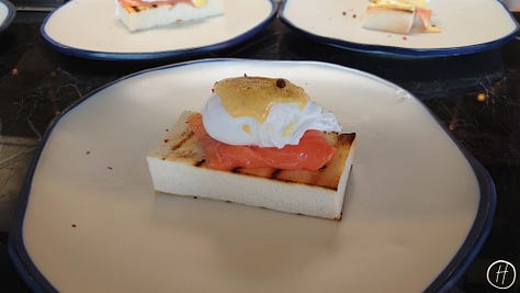 Food offerings at Moxy breakfast buffet