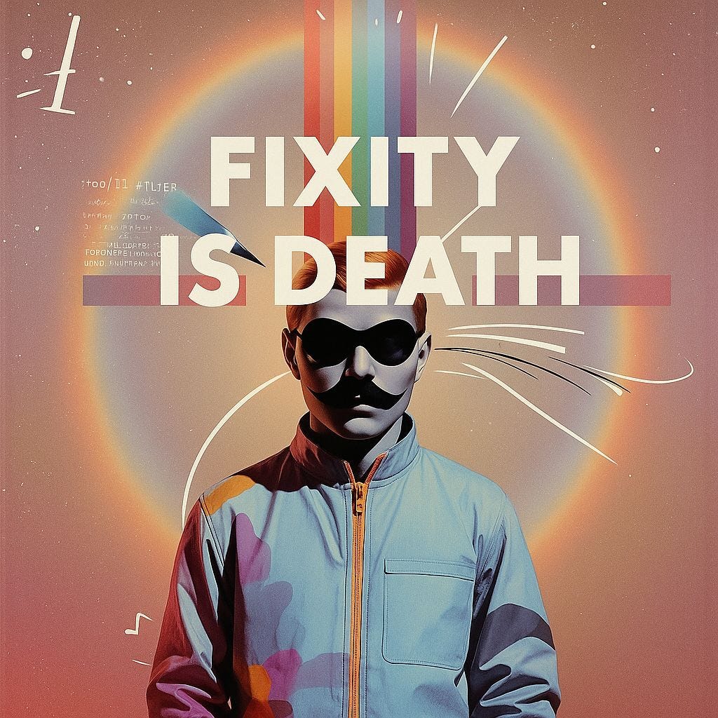 The words Fixity Is Death The words Fixity Is Death