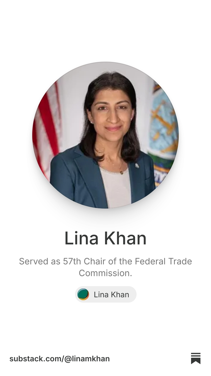Lina Khan | Substack