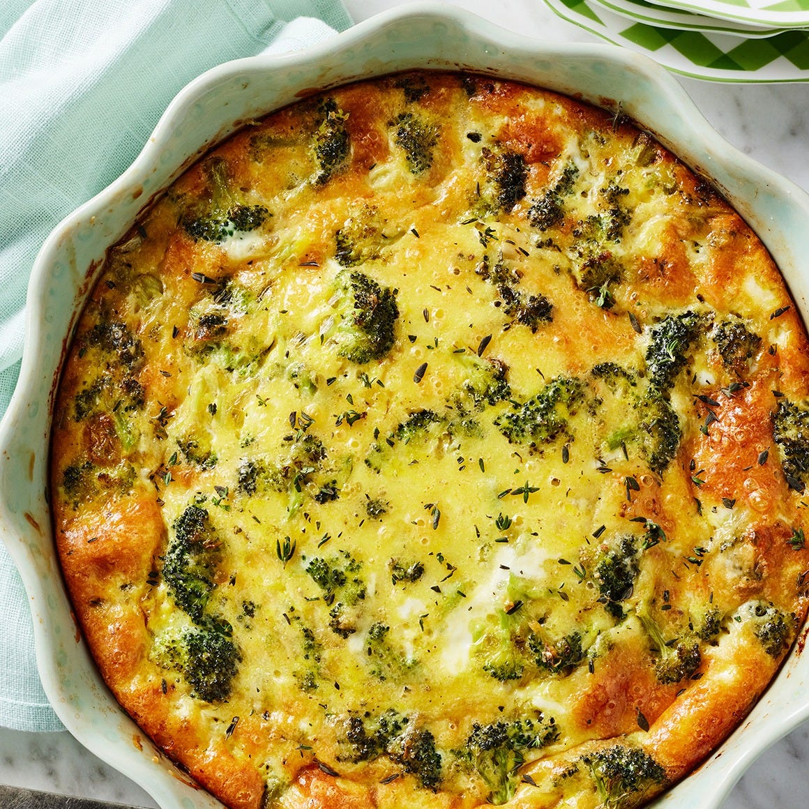 Crustless quiche with broccoli and Gruyere Crustless quiche with broccoli and Gruyere