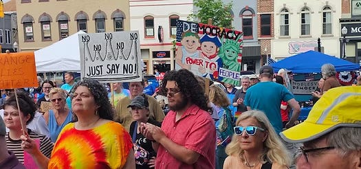 Dads for Democracy protest in Noblesville.