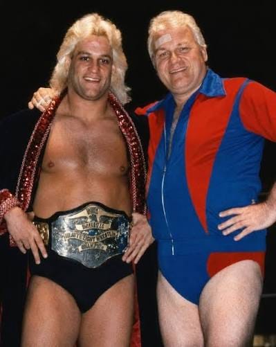Nature Boy Buddy Landell pictured with the National Heavyweight Championship with James J. Dillon Nature Boy Buddy Landell pictured with the National Heavyweight Championship with James J. Dillon