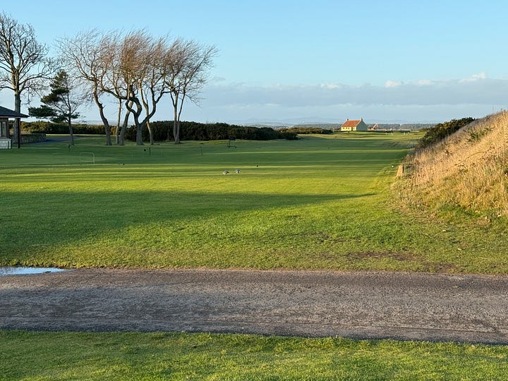 Town in one direction and the Eden course in the other