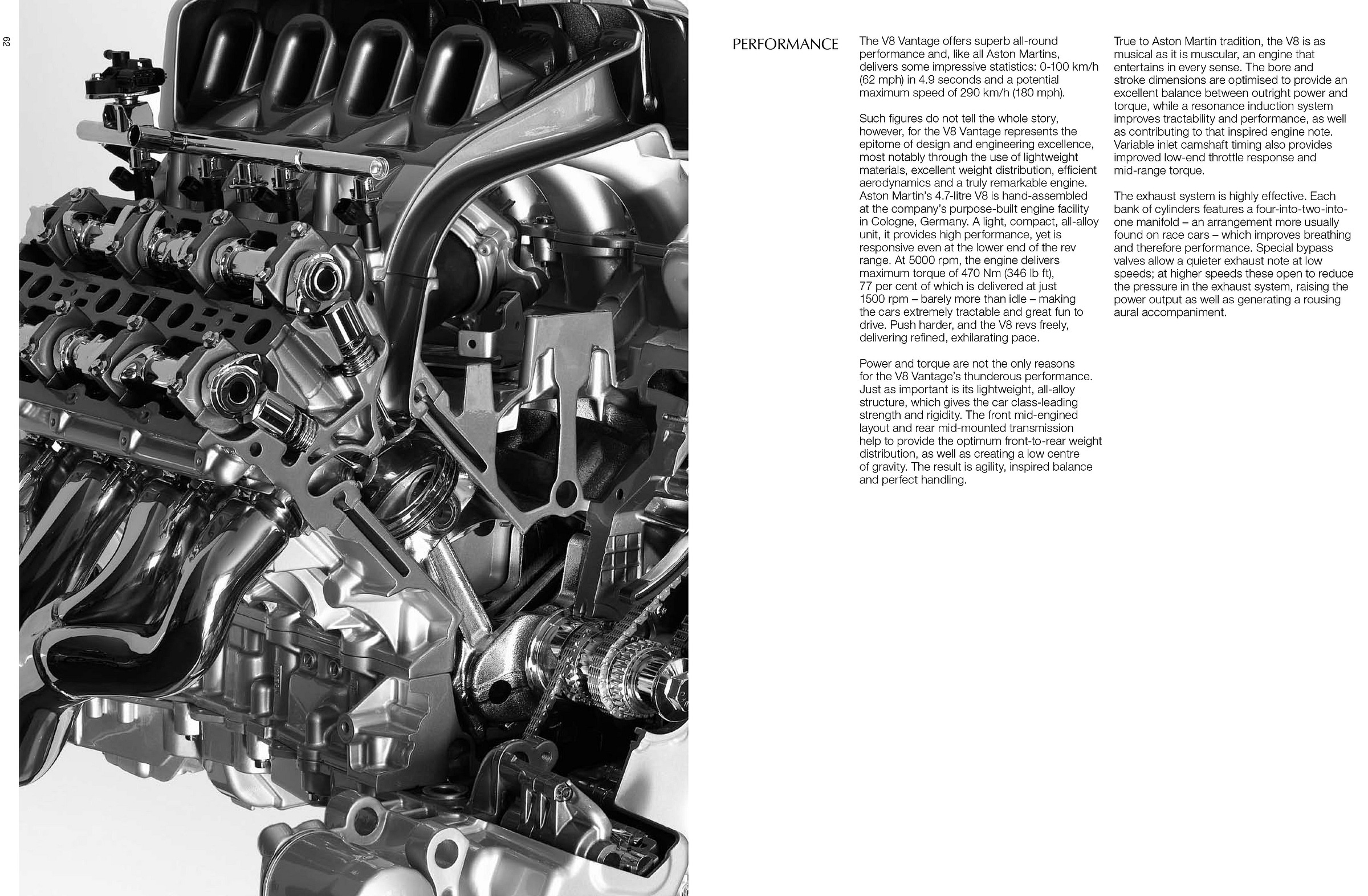 Aston Martin V8 Vantage 2008 brochure engine
