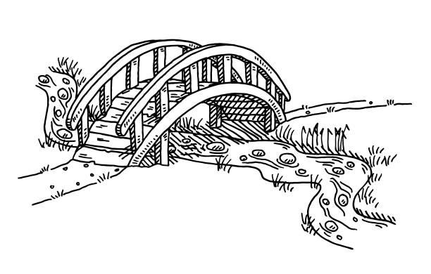 Drawing Of Bridge Over Water Illustrations, Royalty-Free Vector Graphics & Clip Art - iStock