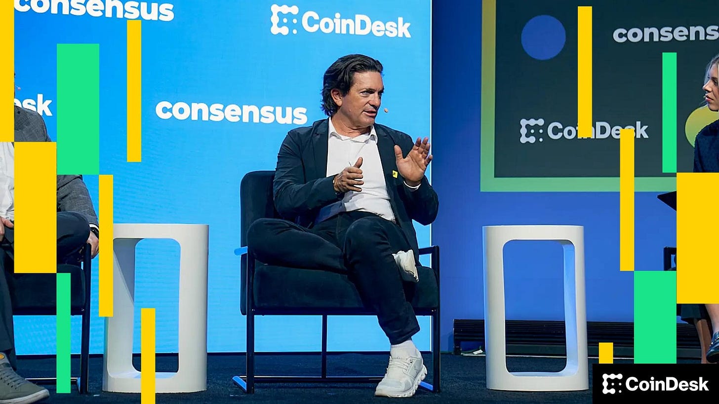 Figment co-founder and CEO Lorien Gabel at Consensus in Toronto. (CoinDesk)