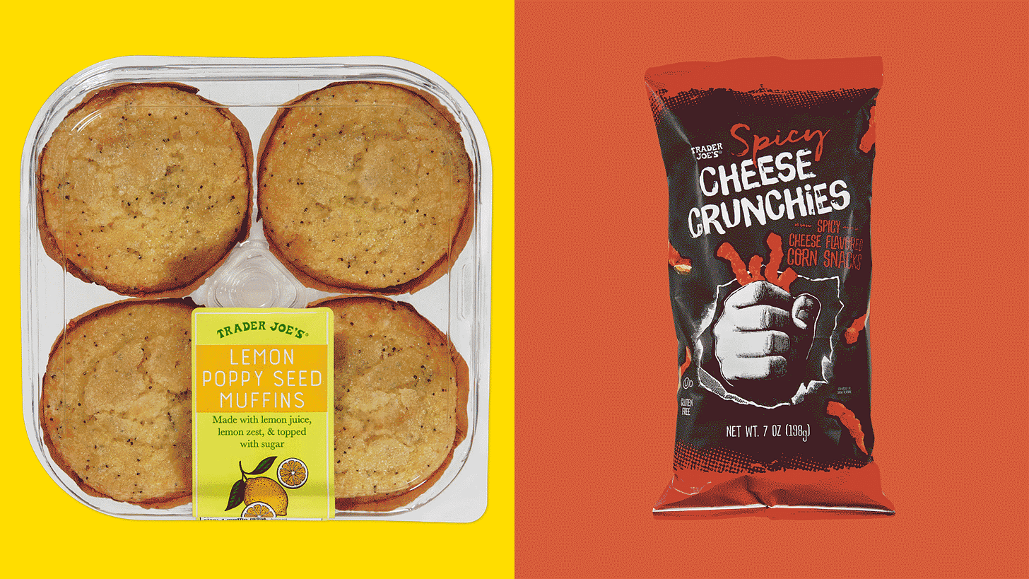 Animated collage of several Trader Joes product
