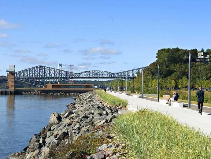 View of the bridges from the Promenade Samuel-De Champlain.