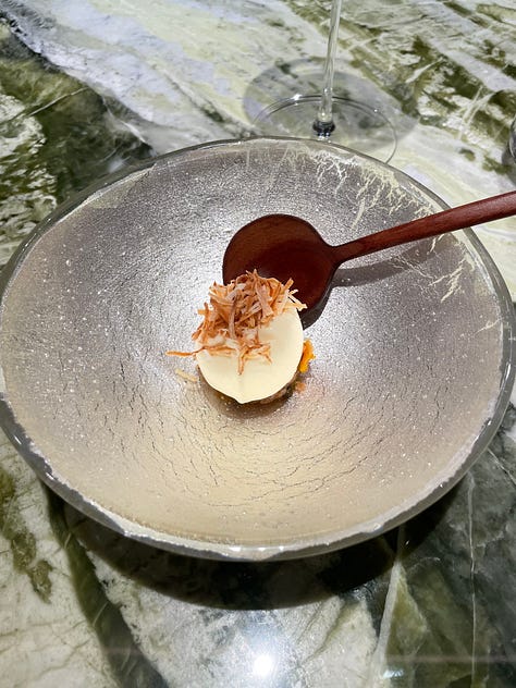 Images of beautifully plated meals at Quintonil in Mexico City