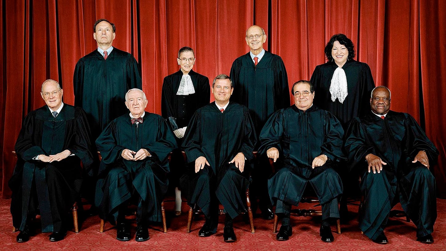 The 2009-2010 supreme court in robes: kennedy, alito, stephens, ginsburg, roberts, breyer, sotomayor, scalia, thomas The 2009-2010 supreme court in robes: kennedy, alito, stephens, ginsburg, roberts, breyer, sotomayor, scalia, thomas
