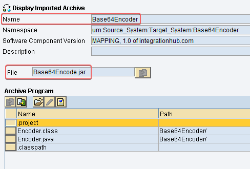 Imported Archive from Base64 java class in SAP PI ESR Imported Archive from Base64 java class in SAP PI ESR
