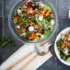 BRIGHT CHOPPED SALAD WITH FETA DILL DRESSING